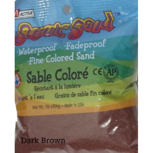 Scenic Sand™ Craft Colored Sand, Dark Brown, 1 lb (454 g) Bag